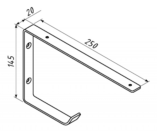 Кронштейн для полок Valore Крюк двойной Loft SW-DH-28