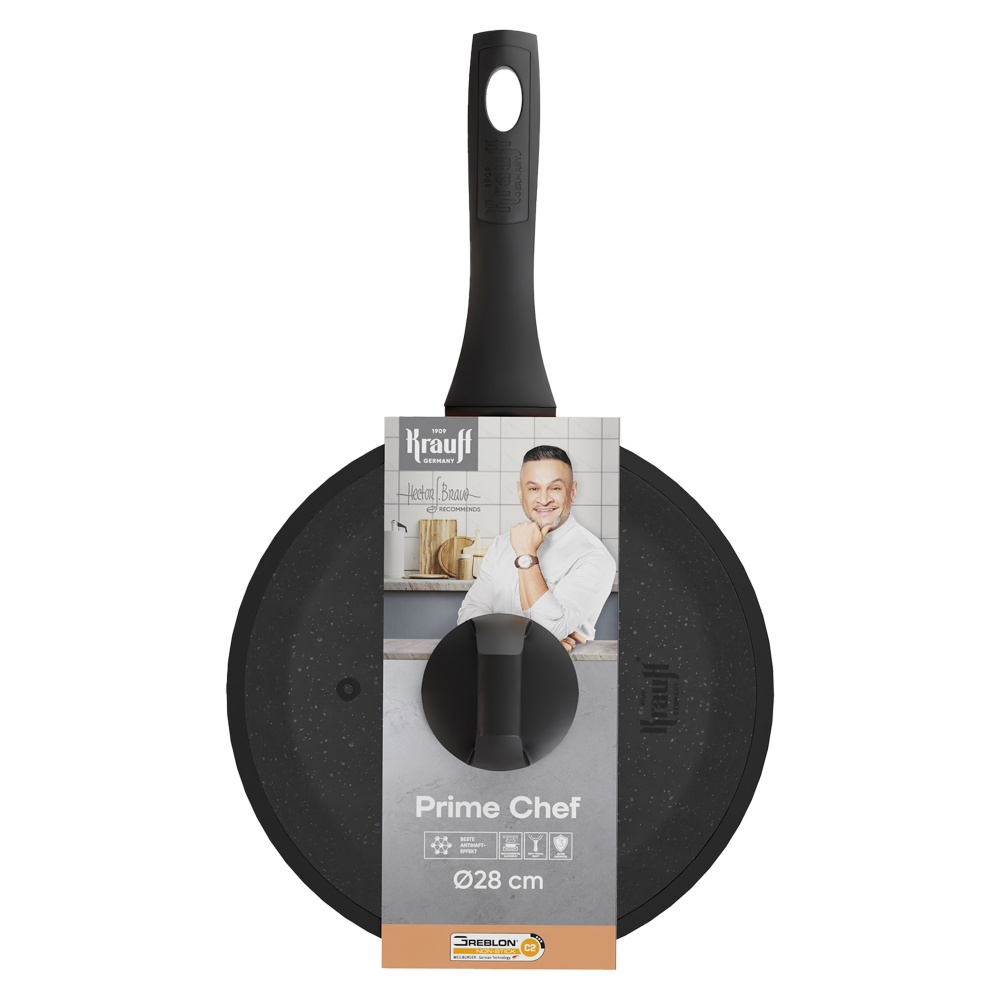 Сковорода з кришкою Krauff глибока 28 см Prime Chef 25-45-225