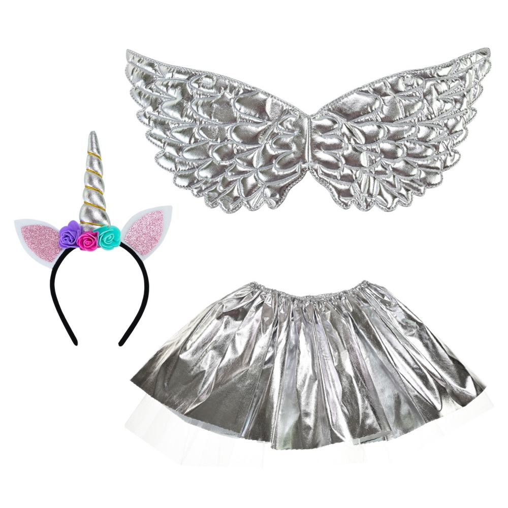 Костюм дитячий карнавальний Shantou (спідниця, крила, обруч) сірий E2501-2