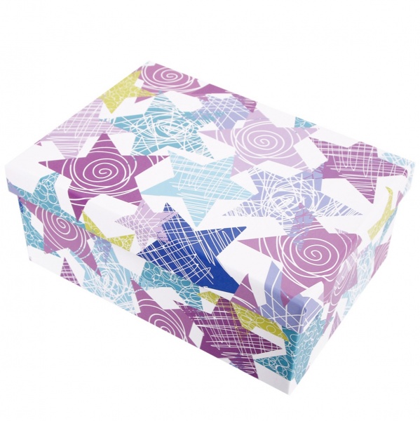 Коробка подарочная прямоугольная звезды 25х18х10,5 см 1110236004