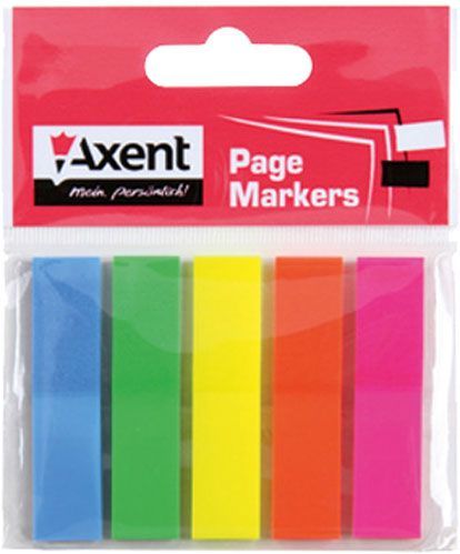 Стикер-закладка 5x12x50 мм 125 шт. прямоугольники неоновые цвета 2440-01-A Axent