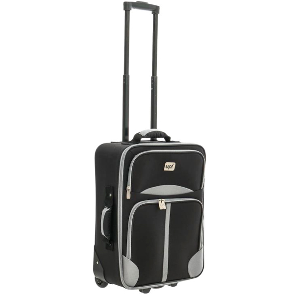Чемодан Underprice 1022NC черный с серой полоской 51х35х17 см