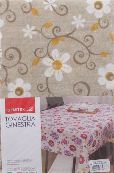 Скатерть Ginestra цветы 140x220 см желтый Gemitex 