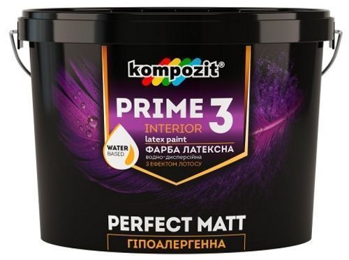 Краска интерьерная латексная Kompozit PRIME 3 база С мат база под тонировку 4,5л 
