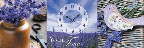 Часы настенные на холсте Прованс 30x30 см 06-315