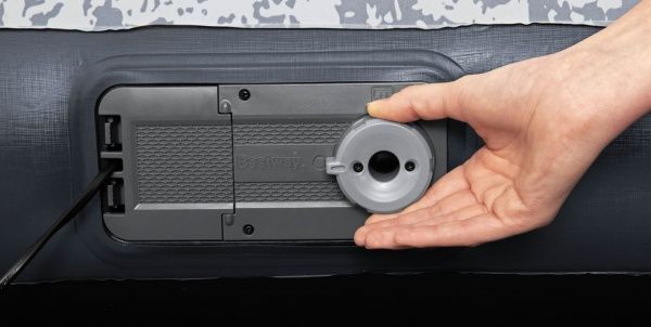 Матрац надувний Bestway Tritech Airbed Twin з вбудованим подвійним електронасосом 188х30 см сірий/синій