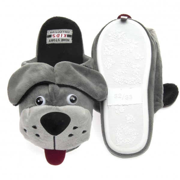 Тапочки детские для мальчика Home Story р.30-31 серый 211554-1 