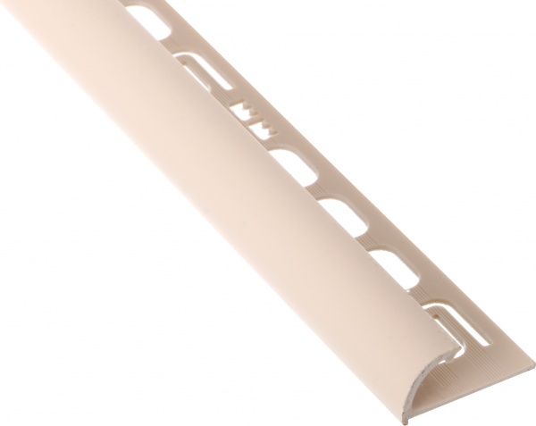 Уголок для плитки Salag внешний 06 ПВХ 9 мм 2,5м светло-бежевый 