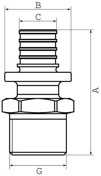 Муфта натяжна FADO із зовнішньою різьбою 20х3/4