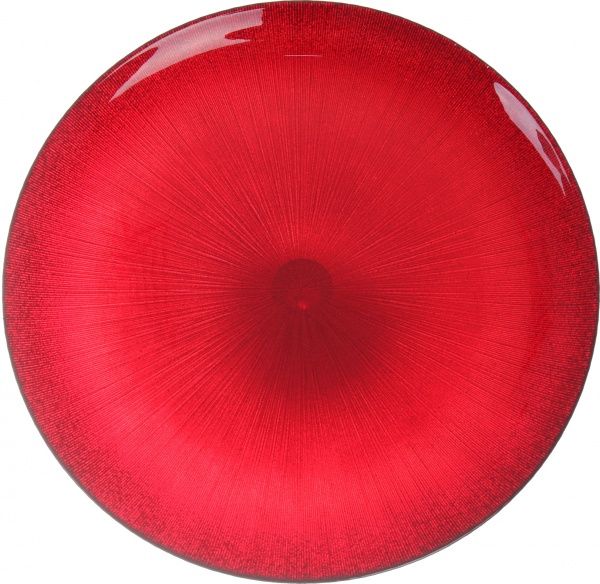 Тортниця Crystal 33 см червона Dekor Cam 