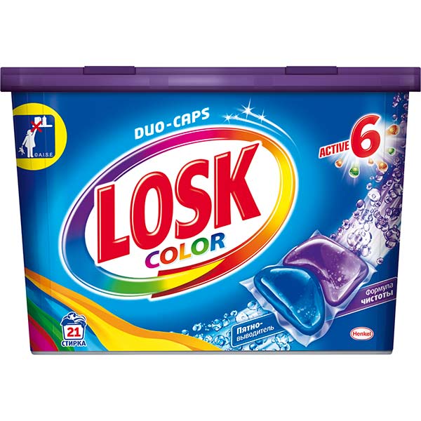 Капсули для прання Losk Duo-Caps Color 21 шт