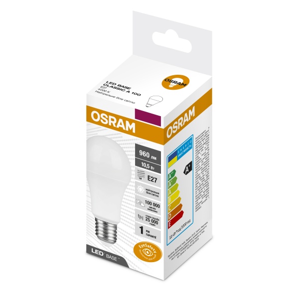 Лампа світлодіодна Osram Classic 10,5 Вт A60 матова E27 220 В 4000 К LBE CLA 10,5W 840 