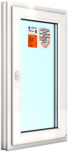 Окно поворотно-откидное REHAU ECOSOL-DESIGN 60 600x1000 мм правое