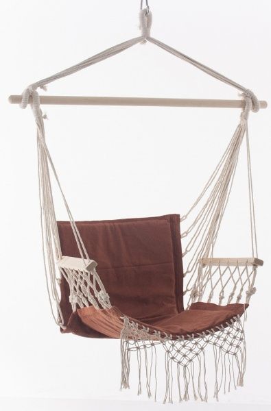 Крісло-гамак UP! (Underprice) з бахромою та підлокітниками 50x100 см теракотовий 