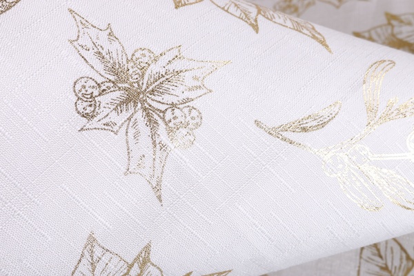Скатерть Noel 140x220 см белый с золотым Luna 