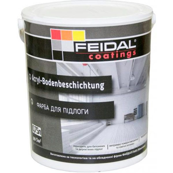 Фарба Feidal Acryl-Bodenbeschichtung білий шовковистий мат 0,75л