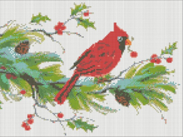 Картина стразами Червоний кардинал 30x40 см 954130 Santi 