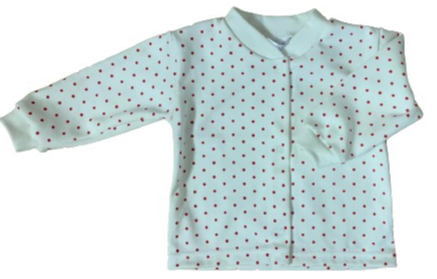 Кофточка для девочек для девочки Моя планета красный горошек р.56 белый с принтом 