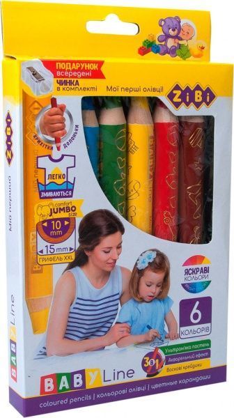 Олівці кольорові SUPER JUMBO ZiBi