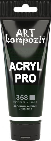 Краска акриловая 358 зеленый темный 75 мл ART Kompozit