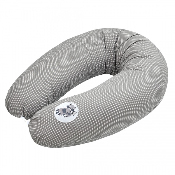 Подушка для годування IDEIA Горошок з карабіном 30x190 см сірий 4820227285006 