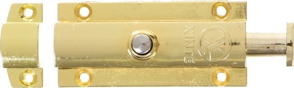 Шпингалет с кнопкой большой ЗМ904 желтый