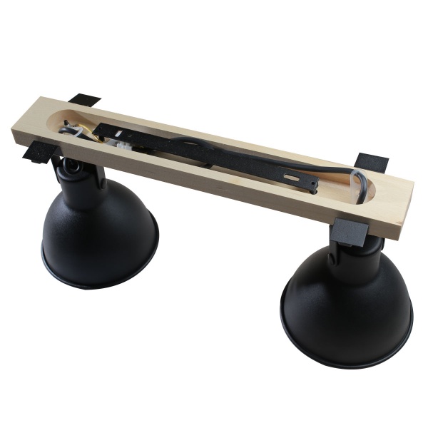 Спот Светкомплект Wooden AP 4919 2x40 Вт E27 чорний 