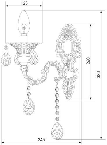 Бра Strotskis Clarence 1x60 Вт E14 сріблястий 282/1 