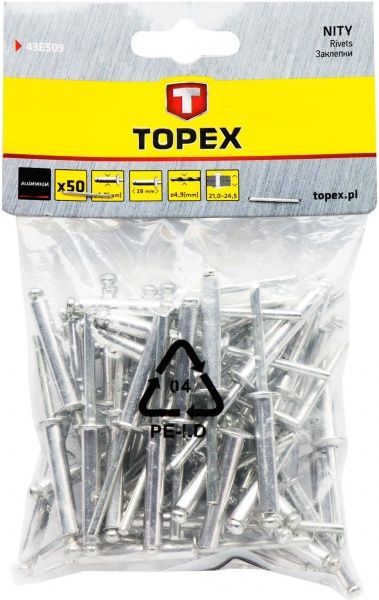 Заклепка вытяжная 4.8x28 мм 50 шт Topex
