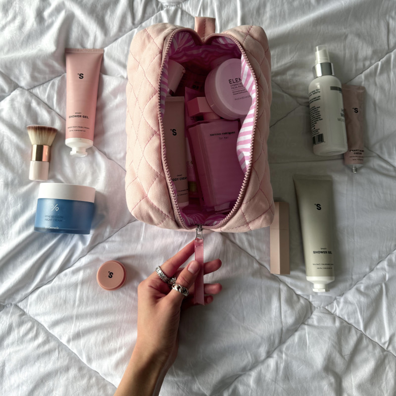 Косметичка Organize 24х13х13 стьобана текстиль (бенгалін) peach