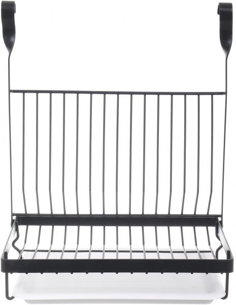 Сушилка для посуды Flamberg на рейлинг с поддоном черный