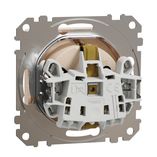 Розетка силова із заземленням Schneider Electric Sedna Design зі шторками з кришкою бежевий SDD112024