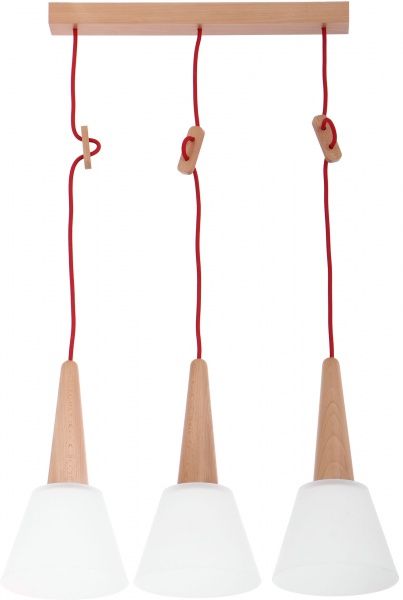 Підвіс ALFA Benefis 3xE27 білий матовий/дерево світле 60166 