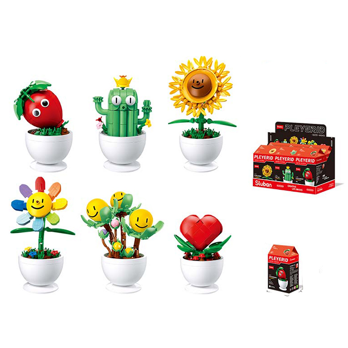 Игрушка-конструктор Sluban растение в горшке 6 видов M38-B1073