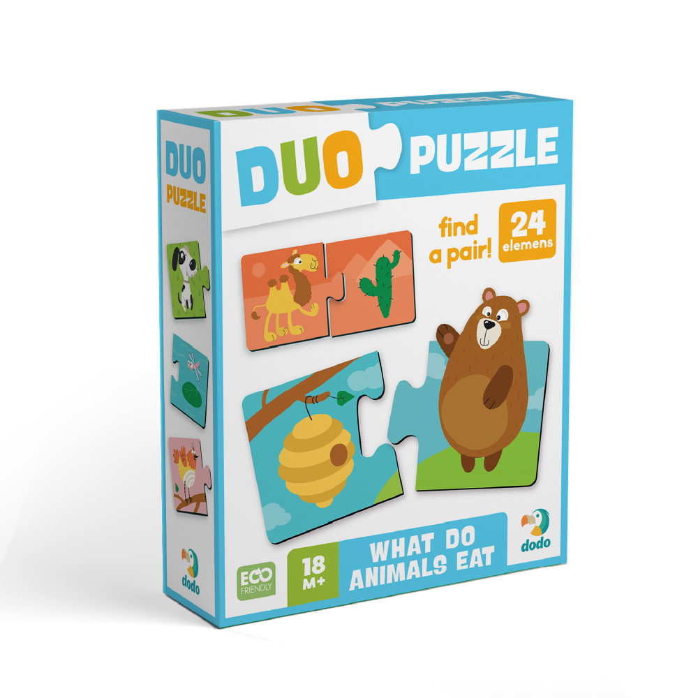 Пазл DoDo ДУО Хто що їсть 12 пазлів на 2 елементи 300691
