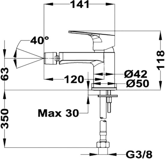 Змішувач для біде Teka MANACOR 846261200