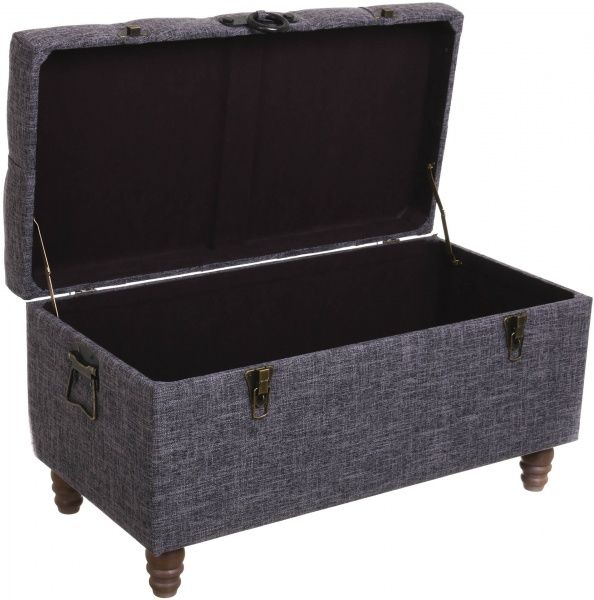 Сундук-пуф Shic B серый, 82,5х42х47 см ткань 