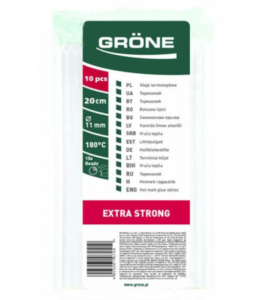 Стержни клеевые Hardy 20см, екстрамицний, белый 11 мм 10 шт. 2411-662010