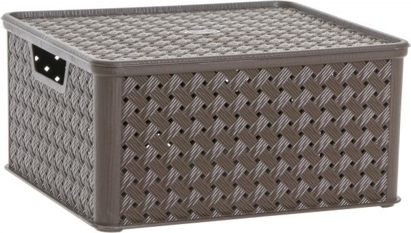 Кошик пластиковий Tontarelli із кришкою Аріанна L 165x332x290 мм