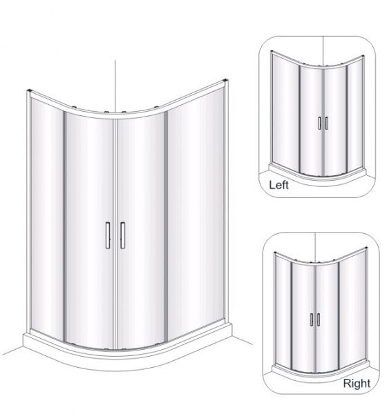Душевая кабина Koller Pool ROUND полукруглая 1200x800x1900 мм стекло матовое R12080RG