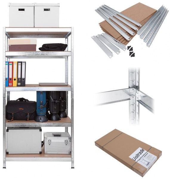 Стеллаж металлический Меткас 1800x900x450 мм оцинкованный (В200/1) 