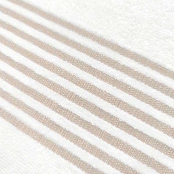 Рушник пляжний Смуги 90x160 см білий/ бежевий 
