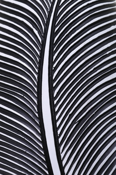 Ваза полирезиновая серая с черным Leaf Grey 19х19х30 см