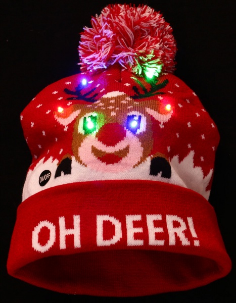 Шапка Діда Мороза з підсвічуванням 21х29 см