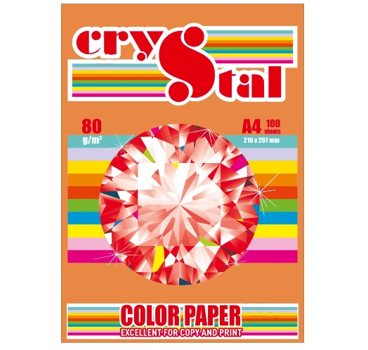 Папір кольоровий Crystal A4 80 г/м Saffron 240 помаранчевий