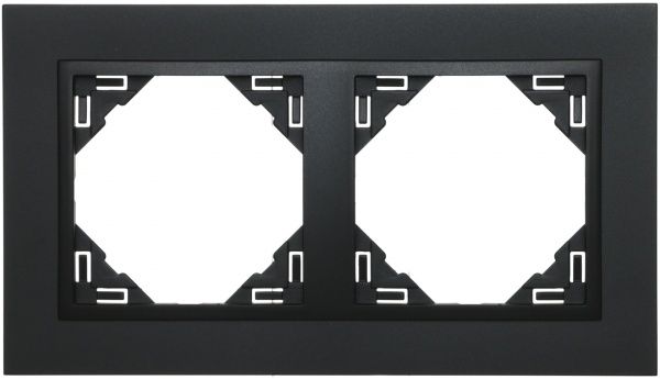 Рамка двухместная Efapel Animato Logus универсальная черный 90920 TRR
