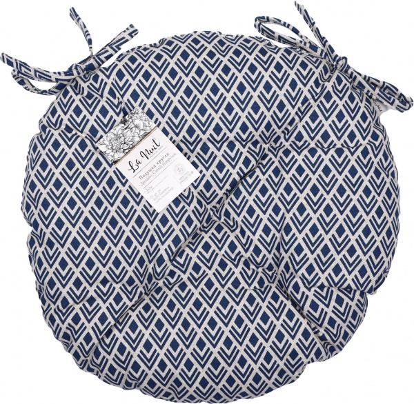 Подушка на стул Joy синий узор 40 см La Nuit