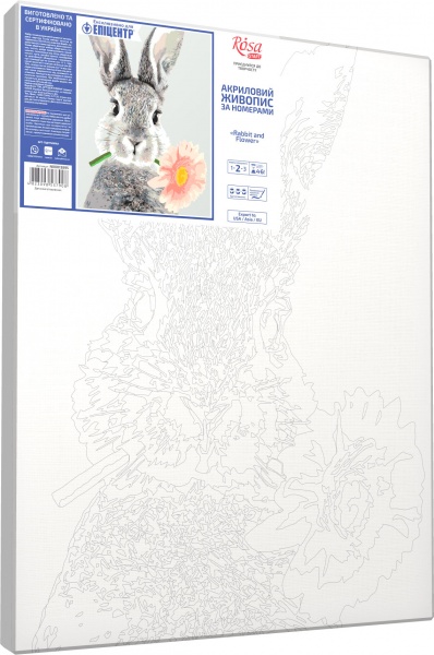 Картина за номерами Rabbit and Flower 35x45 см Rosa Start 