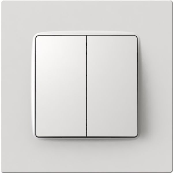 Выключатель двухклавишный Plank Electrotechnic Classic/Nordic без подсветки 10 А 250В белый PLK0121031