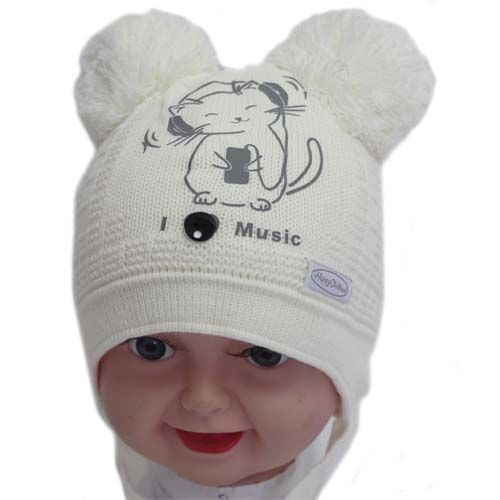 Шапка для хлопчиків Kraft+ 2213 р.42-44 молочний 2213